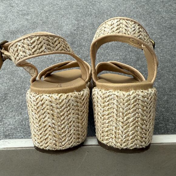 Lucky Brand Sandals Womens Size 6.5 Natural Wagoo Platform Espadrille Strappy - Picture 12 of 12